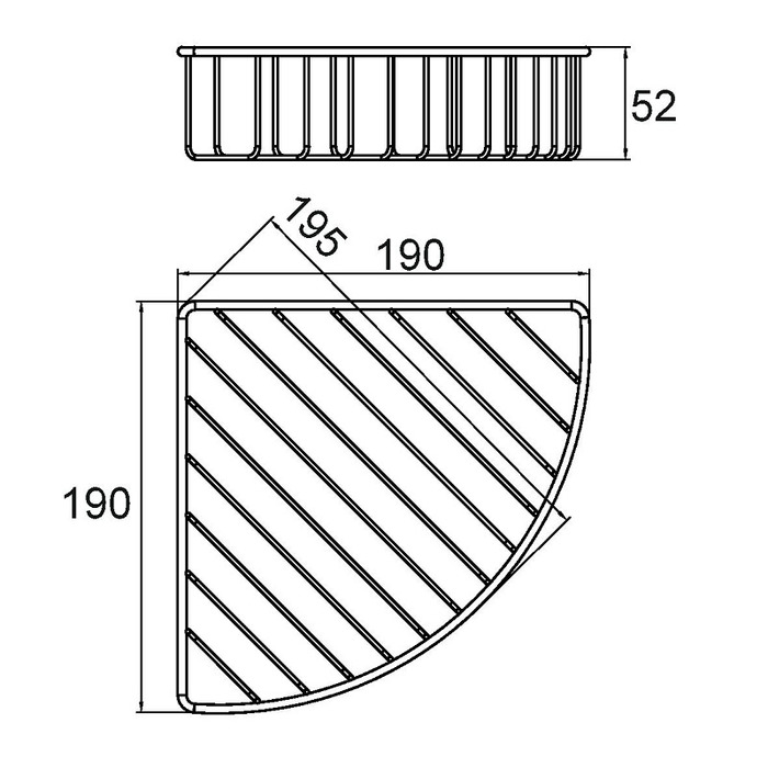 105WC00M44 Полка угловая проволока стальная 05 Milardo Shelf - Вид №3