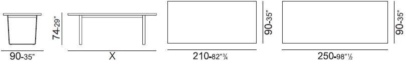 Vibieffe Прямоугольный обеденный стол из мдф 9400 ribbon sun-id-1411256 - Вид №3