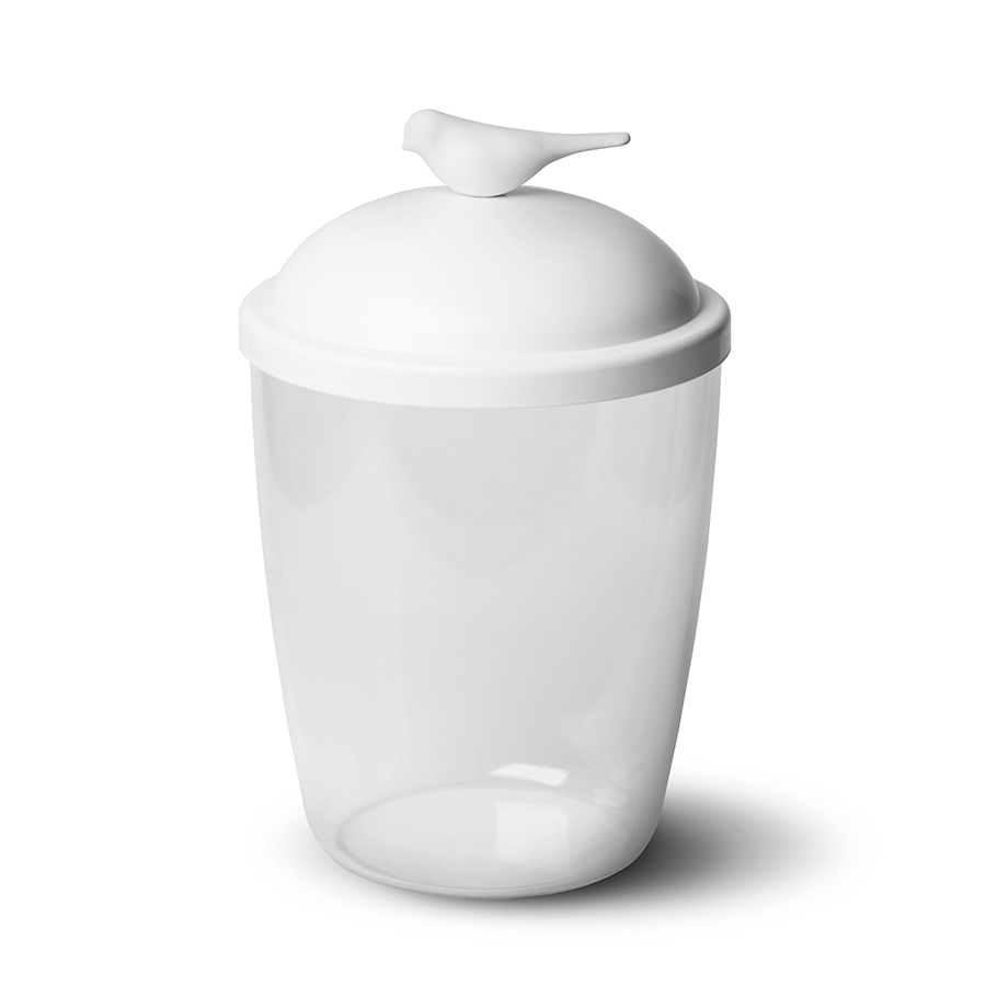 QL10302-WH-WH Емкость для льда sparrow, белая Qualy 