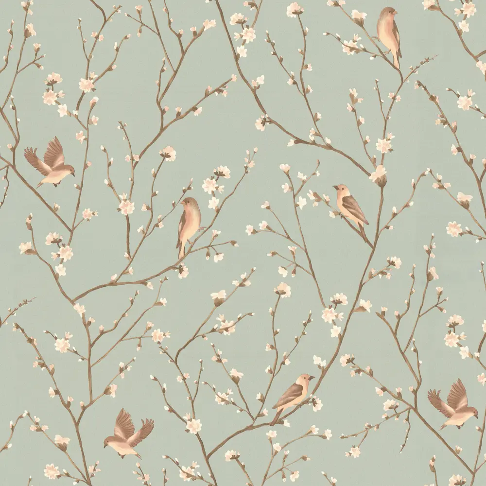 Флизелиновые обои DECO-DECO Julie с цветочным орнаментом в зеленых тонах 85355984 STLM-1399117 - Вид №1