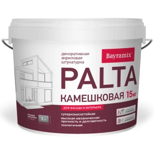 Штукатурка декоративная Bayramix Palta-N в цвете белый 0.5-1 мм 15 кг