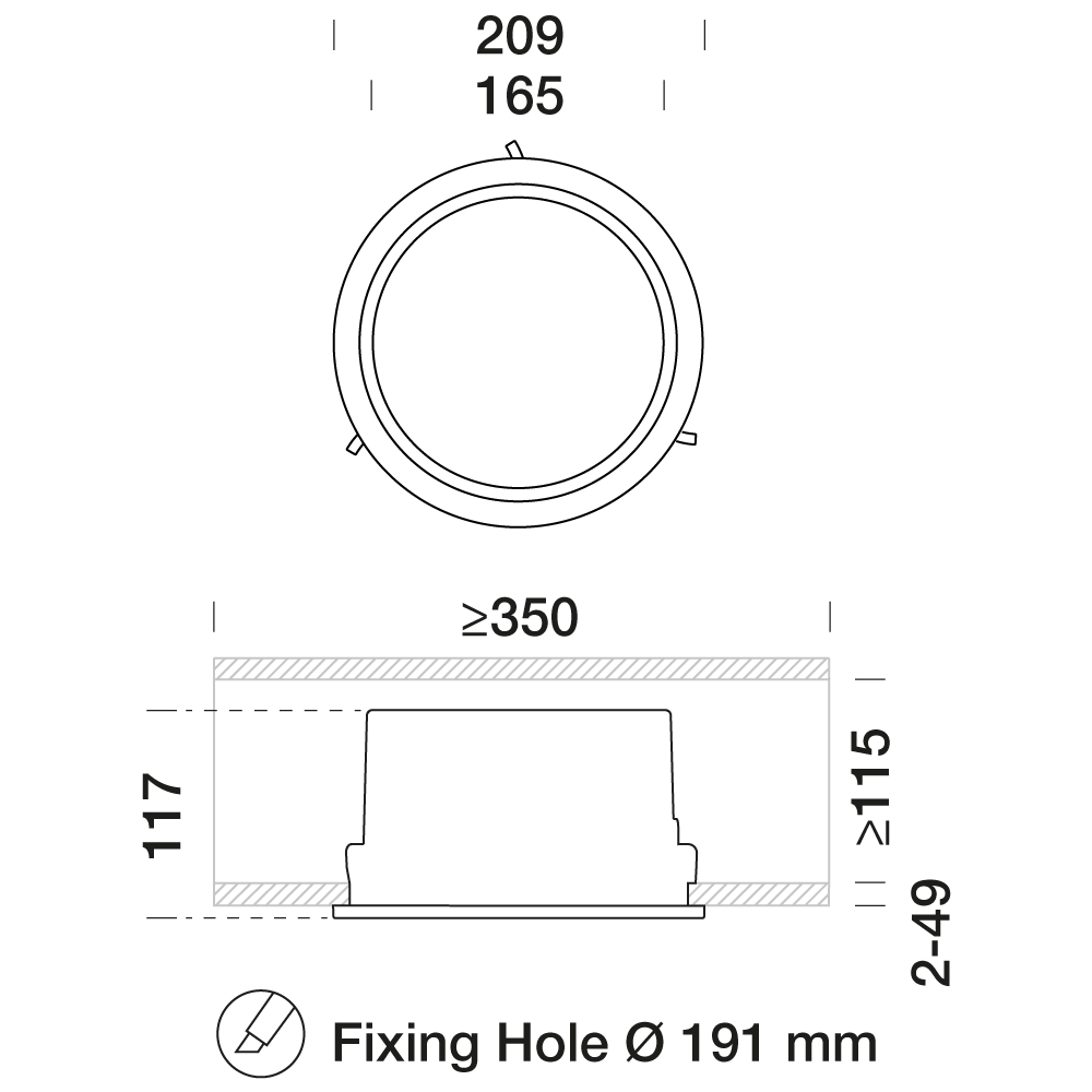 8536518 Встраиваемый в потолок светильник Platek ASTER Large  ASTER Large Basic - 1 COB 3000K 86°  - Вид №2