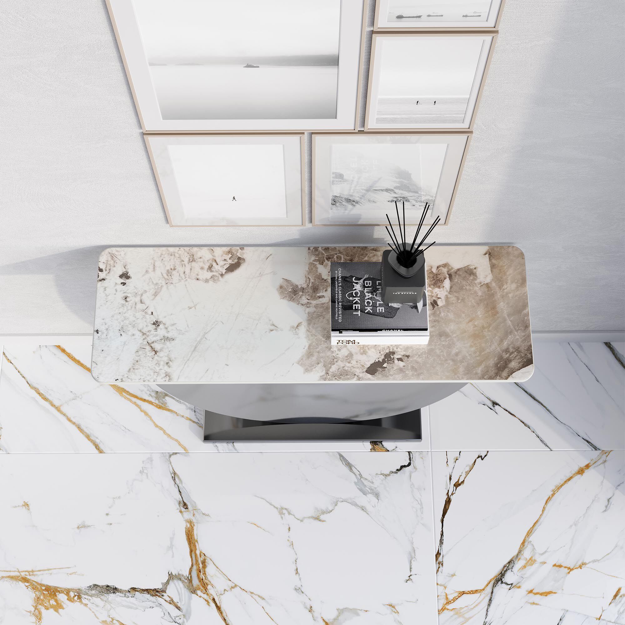 Прямоугольная консоль из спеченного камня и стального основания GIULIA GRILLO ETEREA ARCH-00100912 - Вид №5