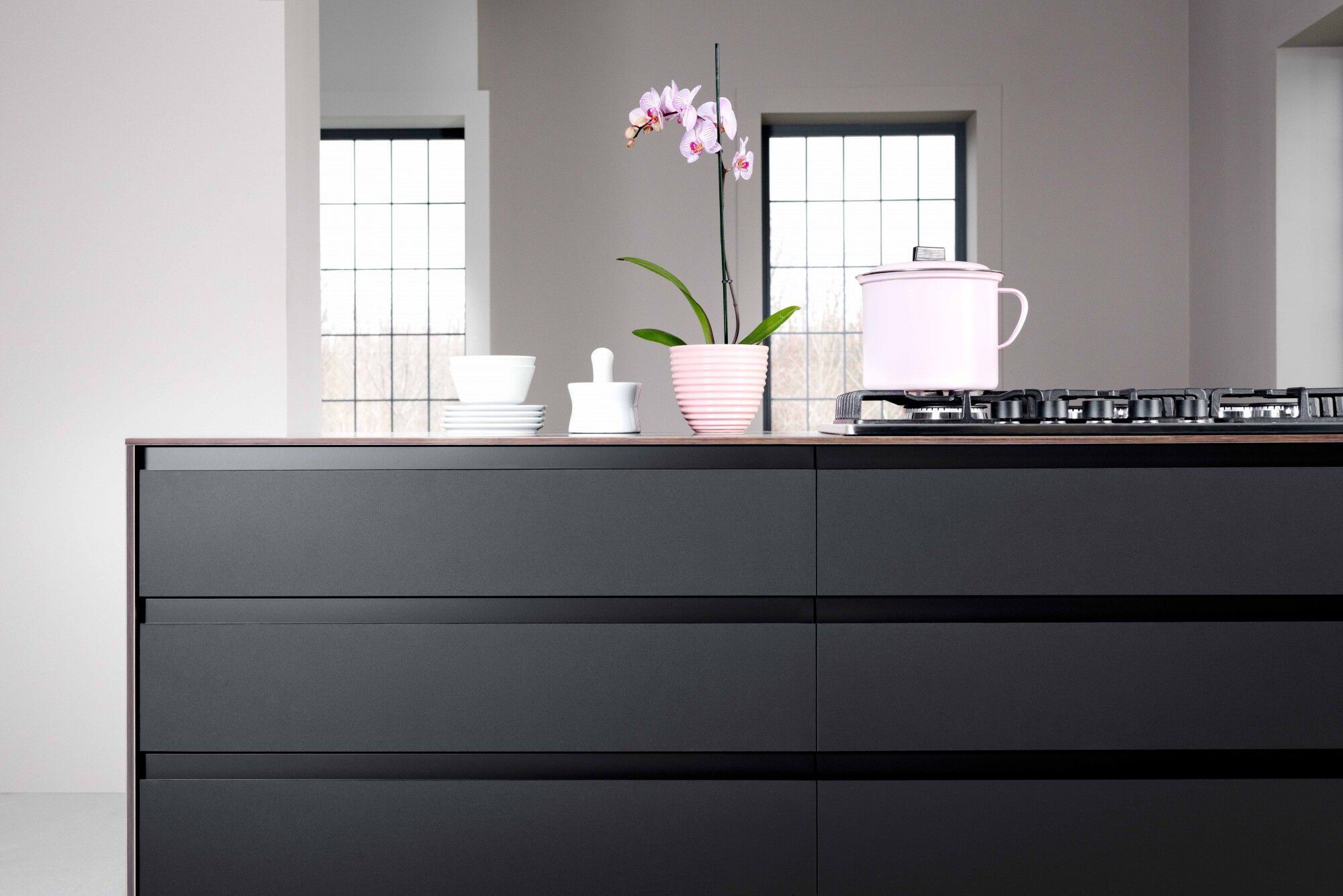 Деревянная секционная линейная кухня Neuvermoebelt SMART LINE KITCHEN SYSTEMS ARCH-00115330 - Вид №1