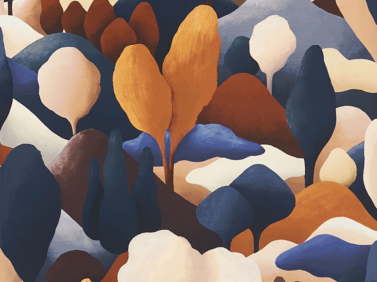 Многоцветная полиэфирная настенная ткань Casamance Exploration ARCH-00015819