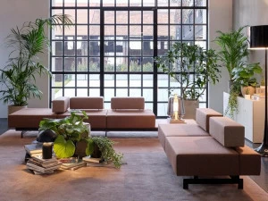 Citterio Модульный тканевый диван с полкой для журналов Bridge