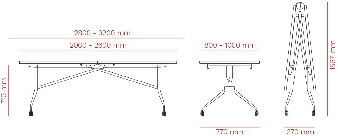 Mara Прямоугольный складной стол на колесиках  286  - Вид №14