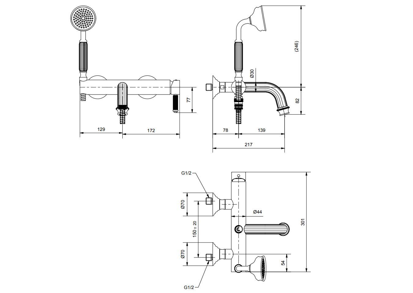Наружная настенная ванна Gaia Mobili Complements ARCH-00100016 - Вид №1
