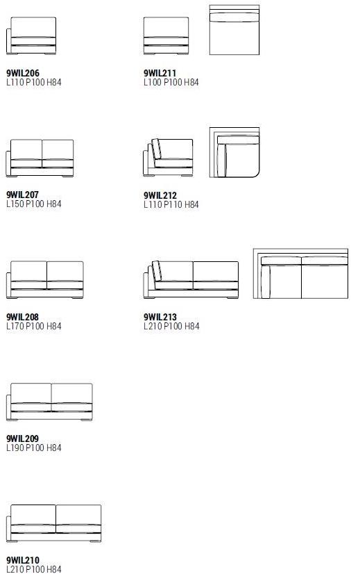Marelli Диван из ткани с шезлонгом William sun-id-1455337 - Вид №3