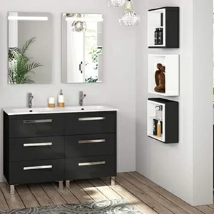 КОМПЛЕКТ МЕБЕЛИ FUSSION CHROME DOUBLE 120 СМ GLOSS GREY
