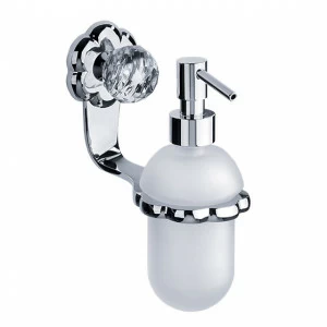 Дозатор для жидкого мыла с настенным держателем JOERGER Florale Crystal