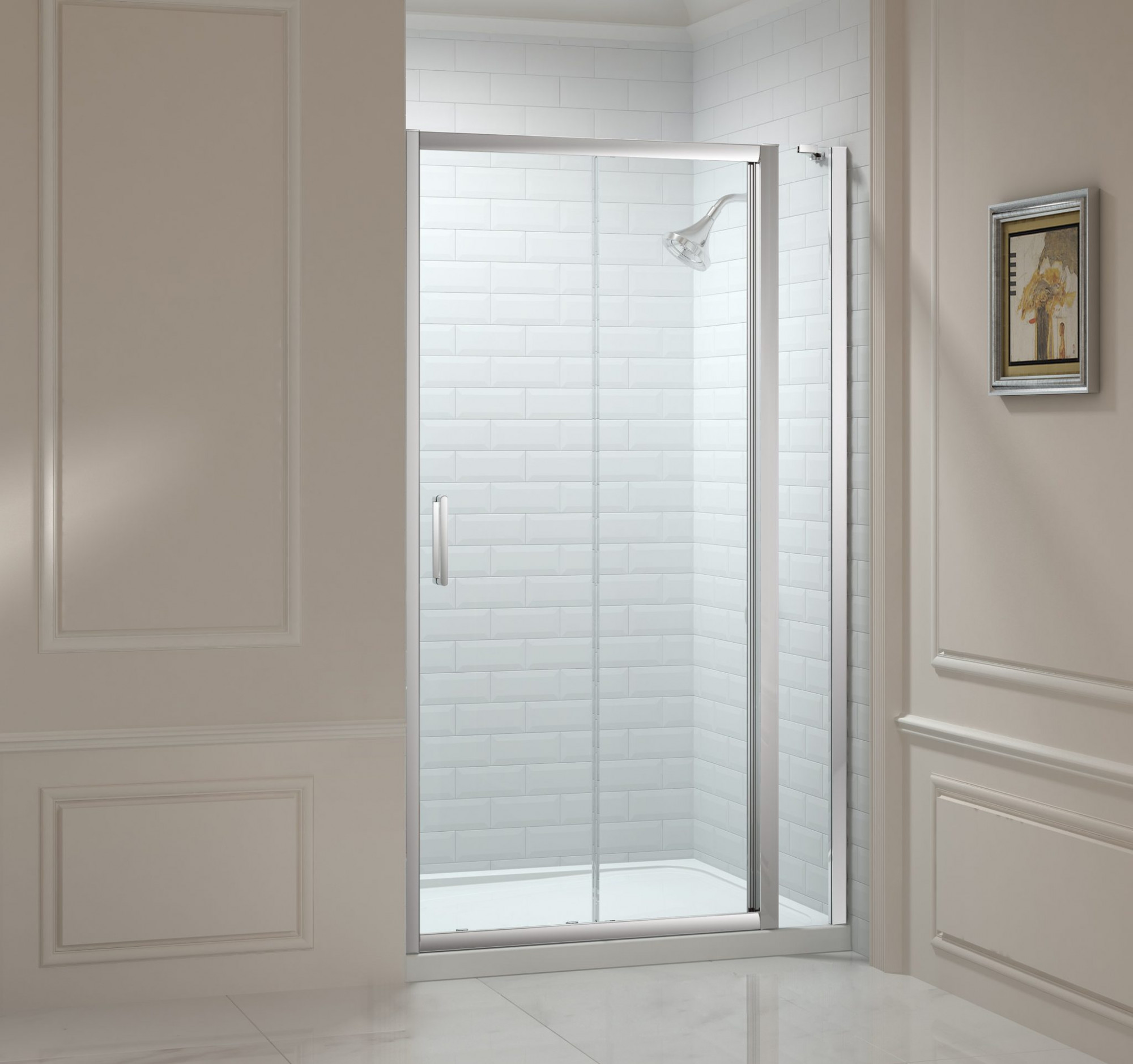 Дверь душевая для установки с боковой панелью M88271P2H Merlyn 8 Series Хромированный