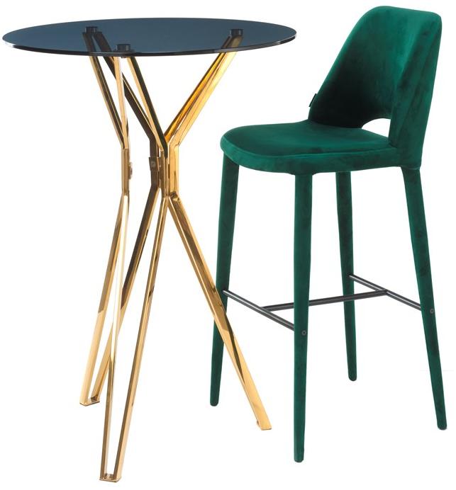 Pols Potten Круглый высокий стол из стали и стекла  370-010-005  - Вид №5