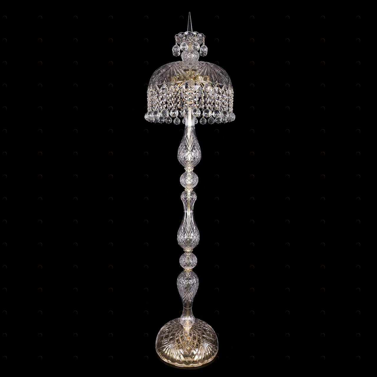 Торшер хрустальный на 6 ламп 150х35 см золотой Bohemia Ivele 5877/35-150/G/Balls BOHEMIA IVELE ЭЛИТНЫЕ 00-3889425 Золото;прозрачный 