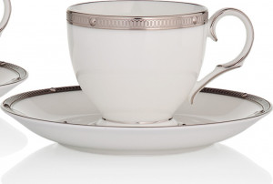 10665448 Noritake Набор из 2 чашек кофейных с блюдцами Noritake "Рочель,платиновый кант" 90мл Фарфор костяной