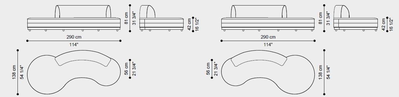 Изогнутый диван из ткани ETRO Home Interiors Mekong ARCH-00015996
