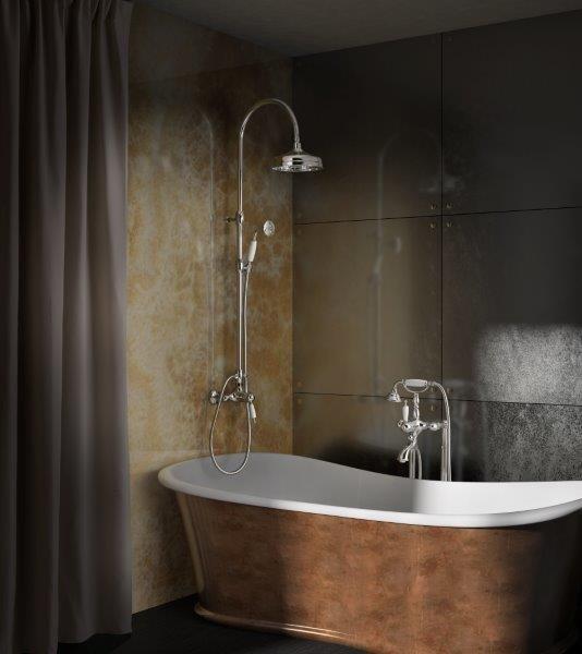 tender rain Латунная настенная душевая стойка в винтажном стиле с ручным душем Echo sun-id-1362753 - Вид №1