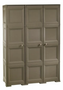 Шкаф платяной трехстворчатый пластиковый коричневый 164 см Omnimodus TONTARELLI ДЛЯ ЖИЗНИ 012089 Коричневый