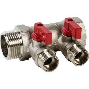 Коллектор с кранами и наружной резьбой Valtec на 2 выхода 1"x1/2" VTc.580.N.0602 10490867 STLM-2015153