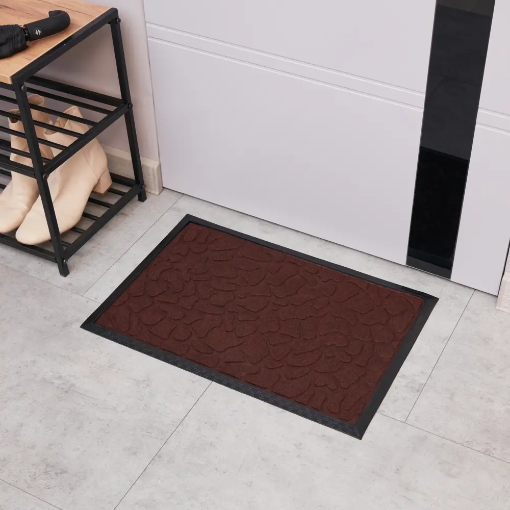 Коврик придверный INSPIRE Lenzo 60×40 см из переработанной резины, коричневый 82761214