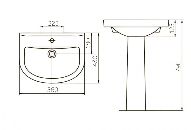 Стандарт, Умывальник Напольная раковина стоящая овальная ROSA СТАНДАРТ - Вид №1