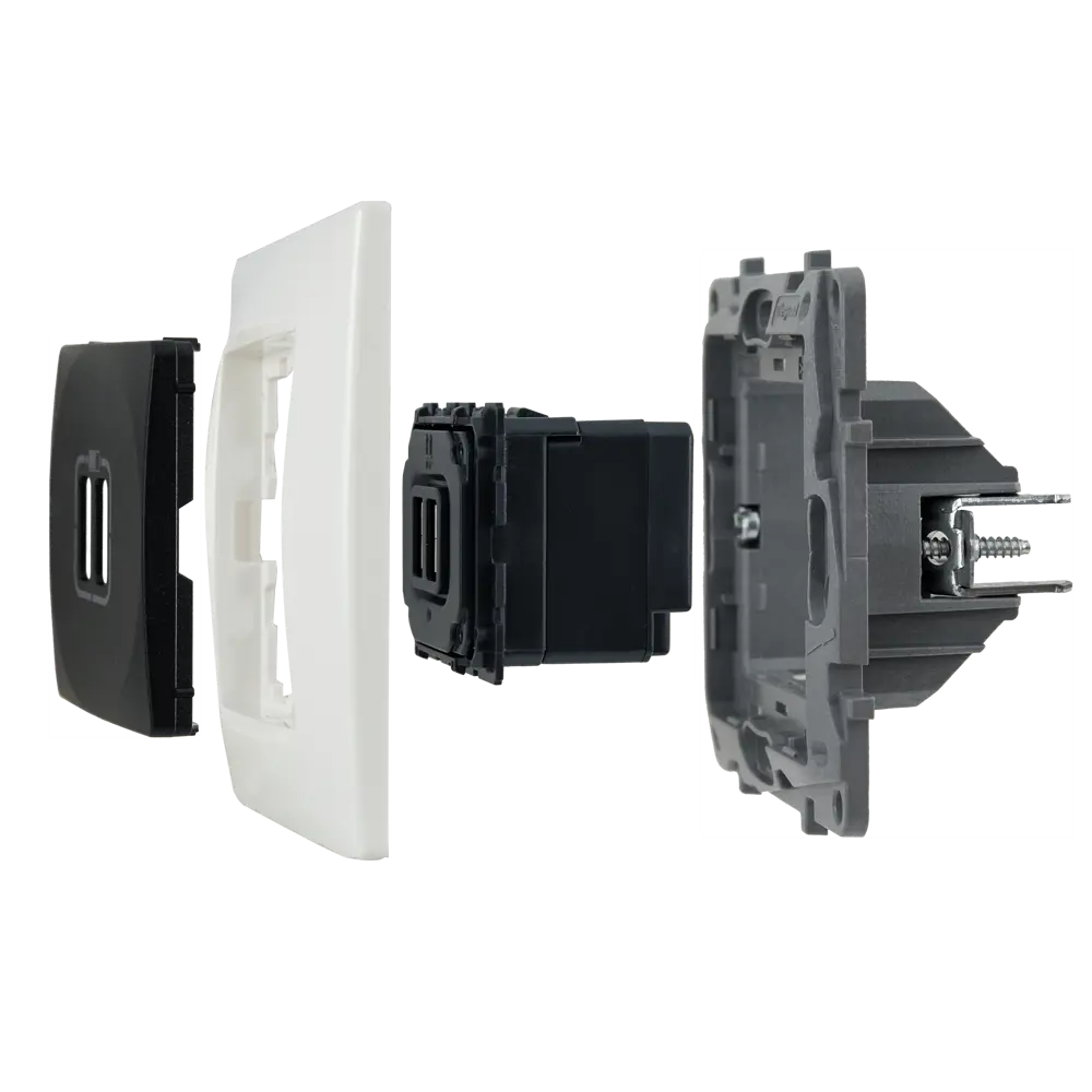 82496842 Розетка USB двойная встраиваемая Legrand Etika, антрацит STLM-0028737 - Вид №6