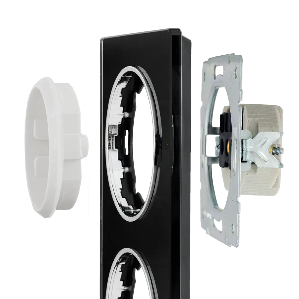 ONEKEYELECTRO Florence - тройная стеклянная рамка для розеток черного цвета 82838548 STLM-0036879 - Вид №3