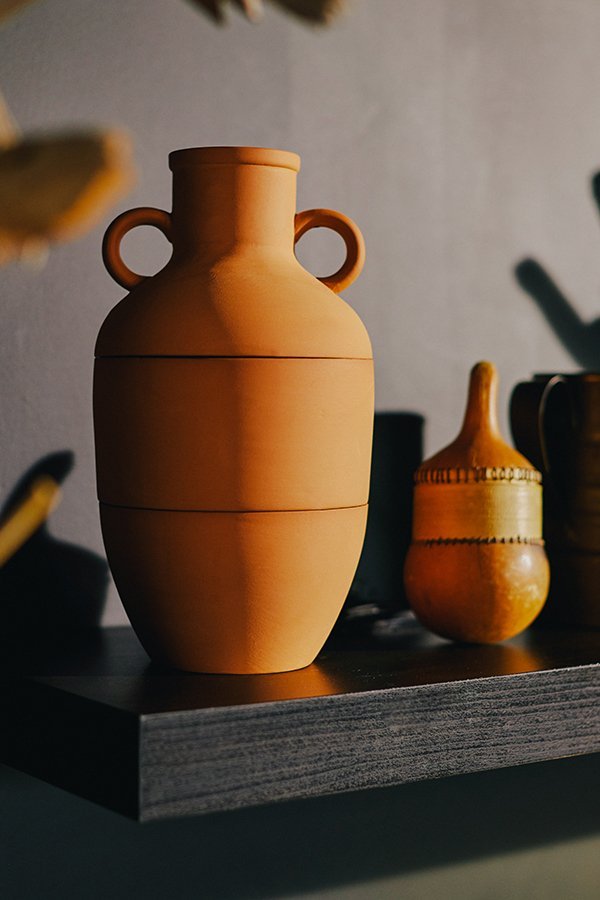 Ваза глиняная терракотовая Amforea DOIY - 00-3880720 Оранжевый  - Вид №3