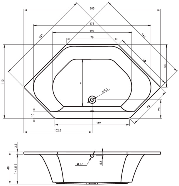 BA0600500000000 Ванна Riho Santiago Santreyd - Вид №1