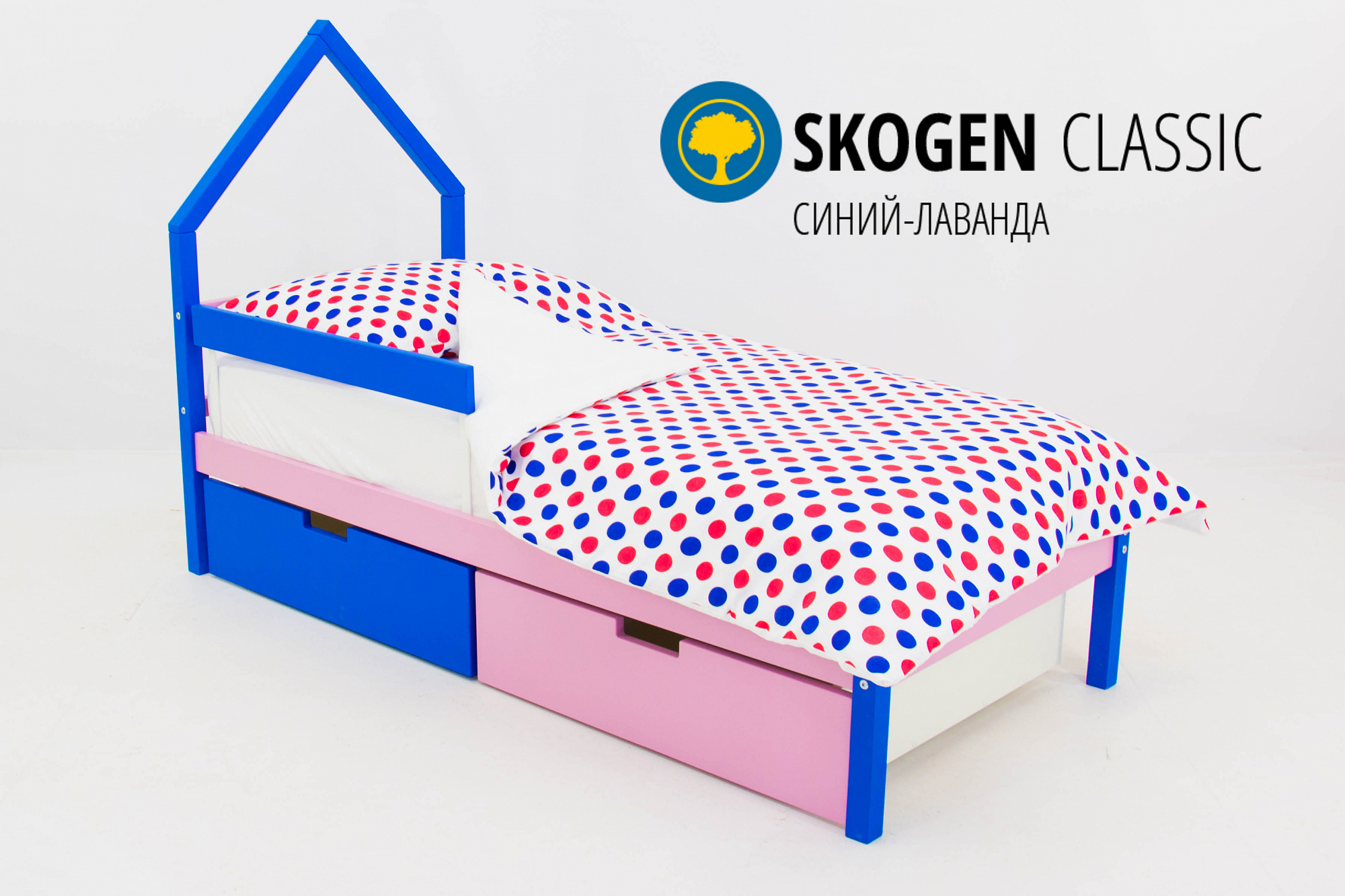 Детская кровать-домик мини Svogen синяя, лаванда БЕЛЬМАРКО  326853 Синий;розовый Santreyd  - Вид №1