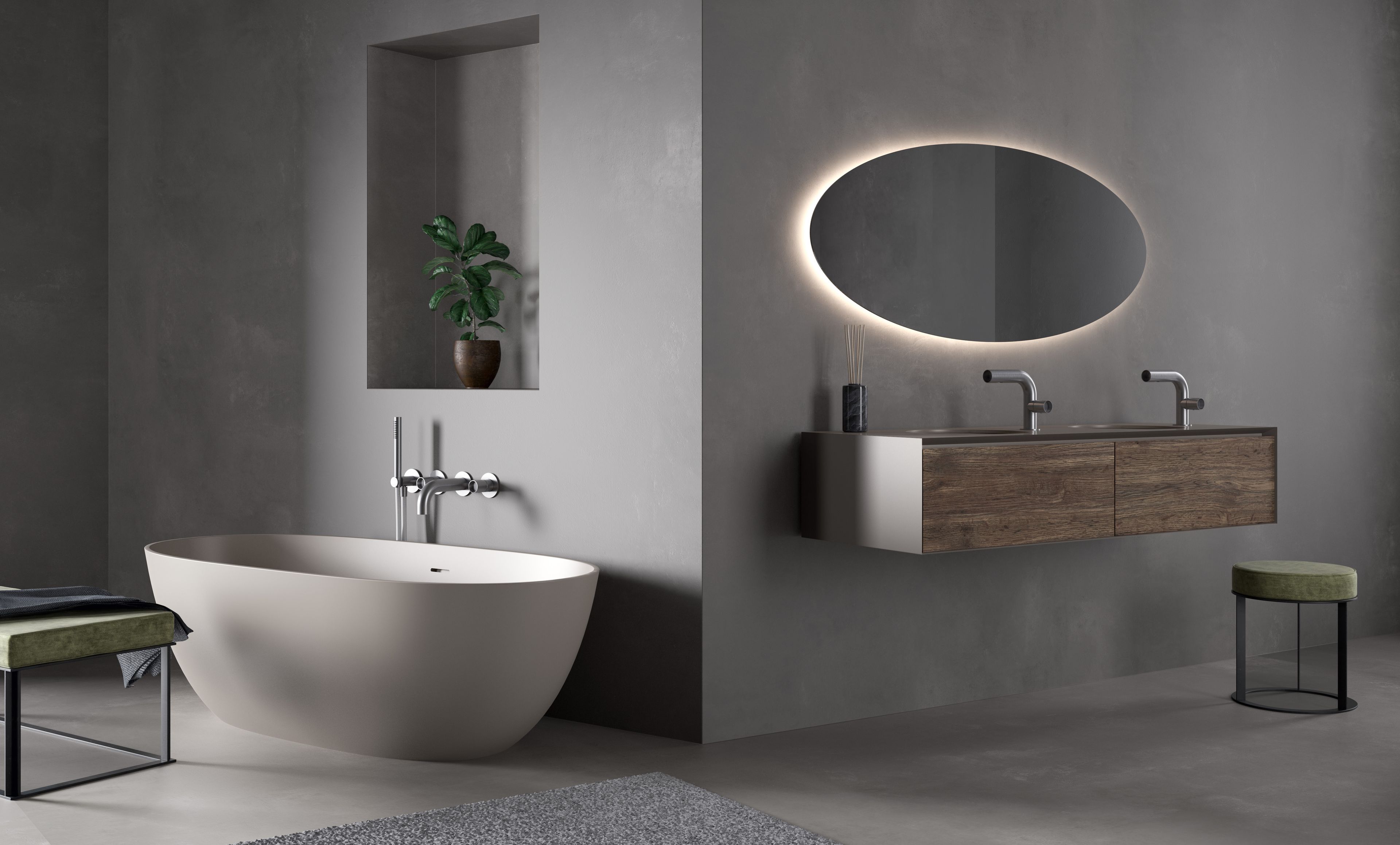 Нержавеющая сталь встраиваемые стены 4 отверстия ванна набор Rubinetterie Treemme Watertube ARCH-00034468 - Вид №1