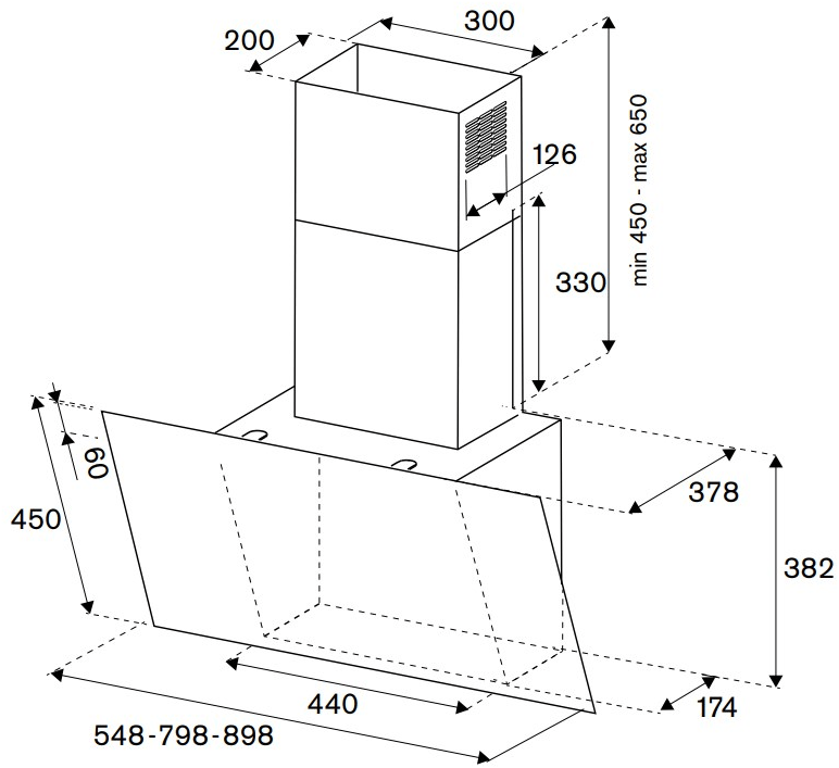 Bertazzoni Настенная стеклянная вытяжка со встроенной подсветкой Modern sun-id-1445511 - Вид №1