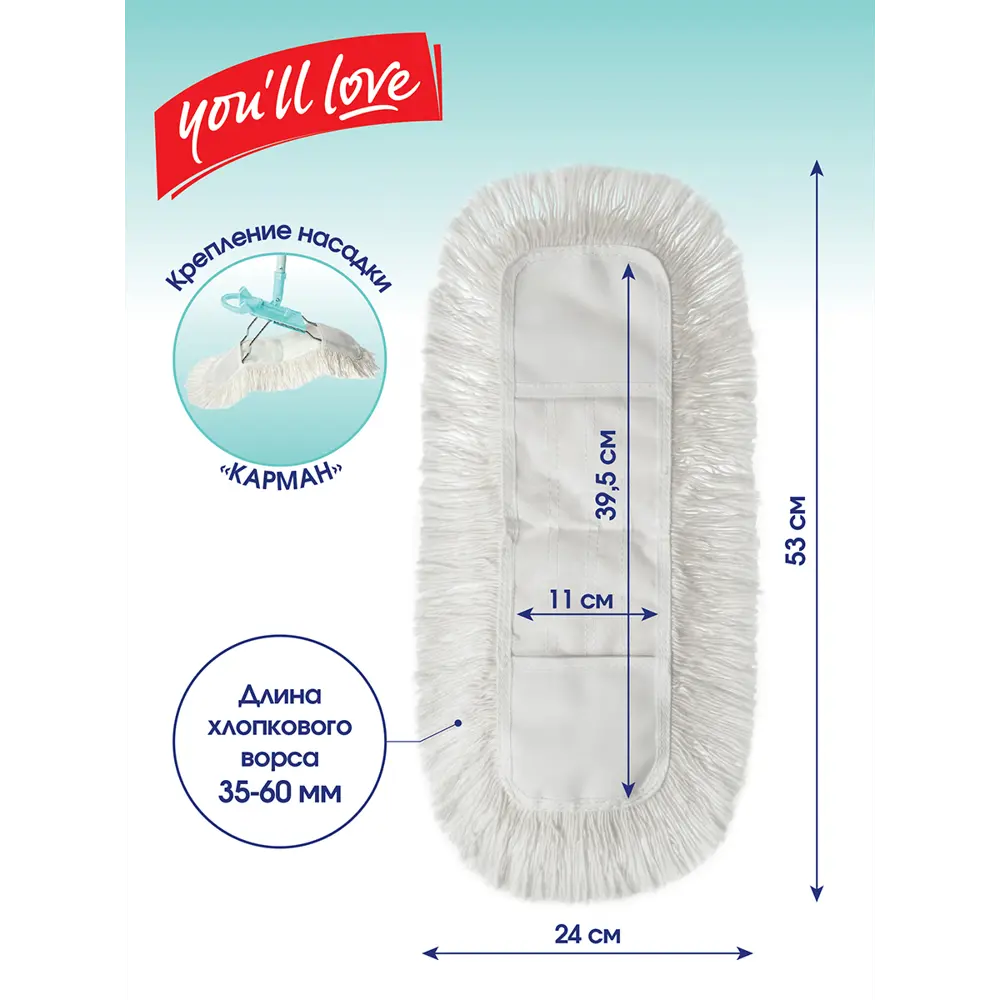 Насадка для швабры You'll Love Profi Class хлопок STLM-2187517 - Вид №5