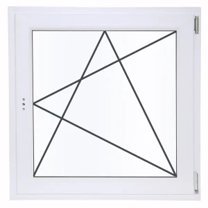 Окно пластиковое ПВХ Deceuninck одностворчатое 870x900 мм (ВхШ) правое однокамерный стеклопакет белое