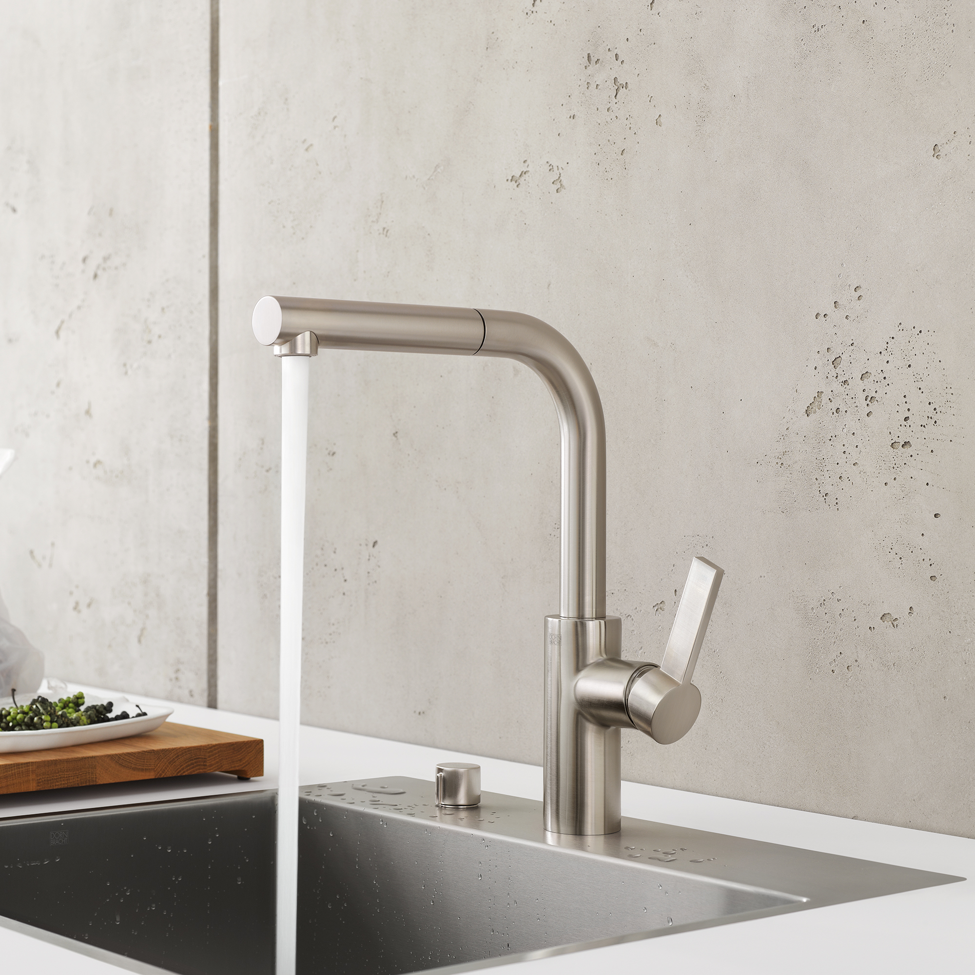 ЭЛИО Смеситель однорычажный, выдвижной - Матовый хром DornBracht 33840790-93 - Вид №1