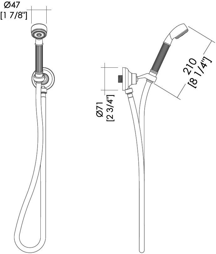 Devon&Devon Настенный ручной душ с опорой King Exc-kn118 - Вид №1