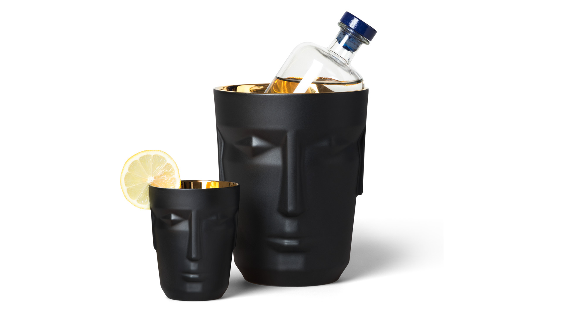 10650428 Sieger by Furstenberg Кубок Sieger by Furstenberg "Прометей" 300мл (черный, золотист.) Фарфор  - Вид №1