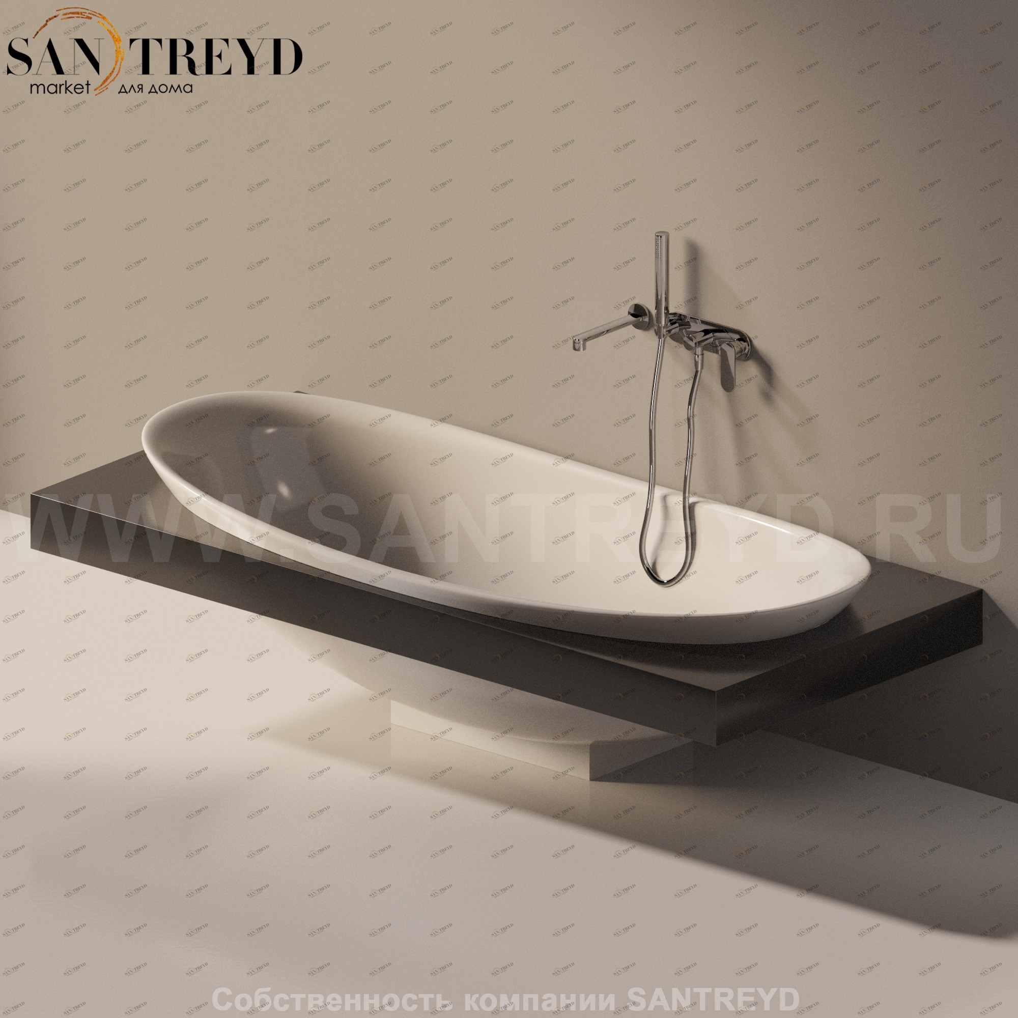 Flaminia IO e SI Ванна встроенная 193 см серая IOeSI84.7047 Ceramica Flaminia