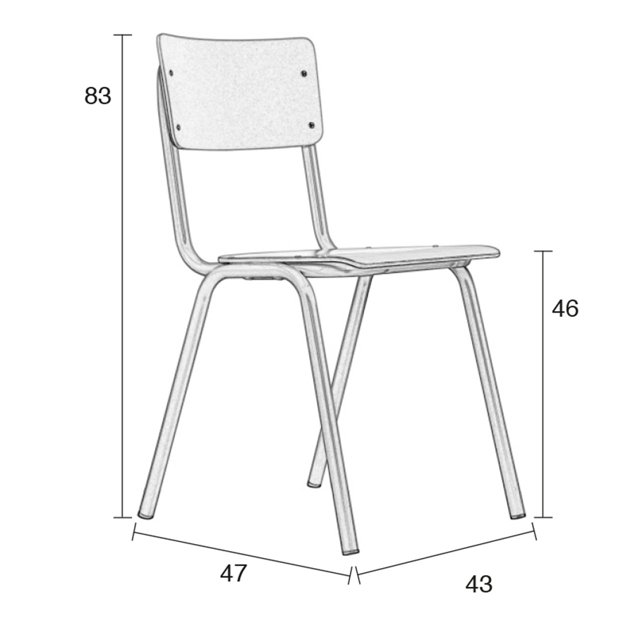 Стул Back to School серый Zuiver 1100286 - Вид №10