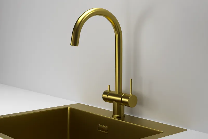 7104, ЗОЛОТО САТИН, СМЕСИТЕЛЬ КУХОННЫЙ GRANULA Kitchen Space 7104-ST104