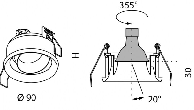 Регулируемый встраиваемый прожектор Lucifero's Nyx ARCH-00105646 - Вид №5