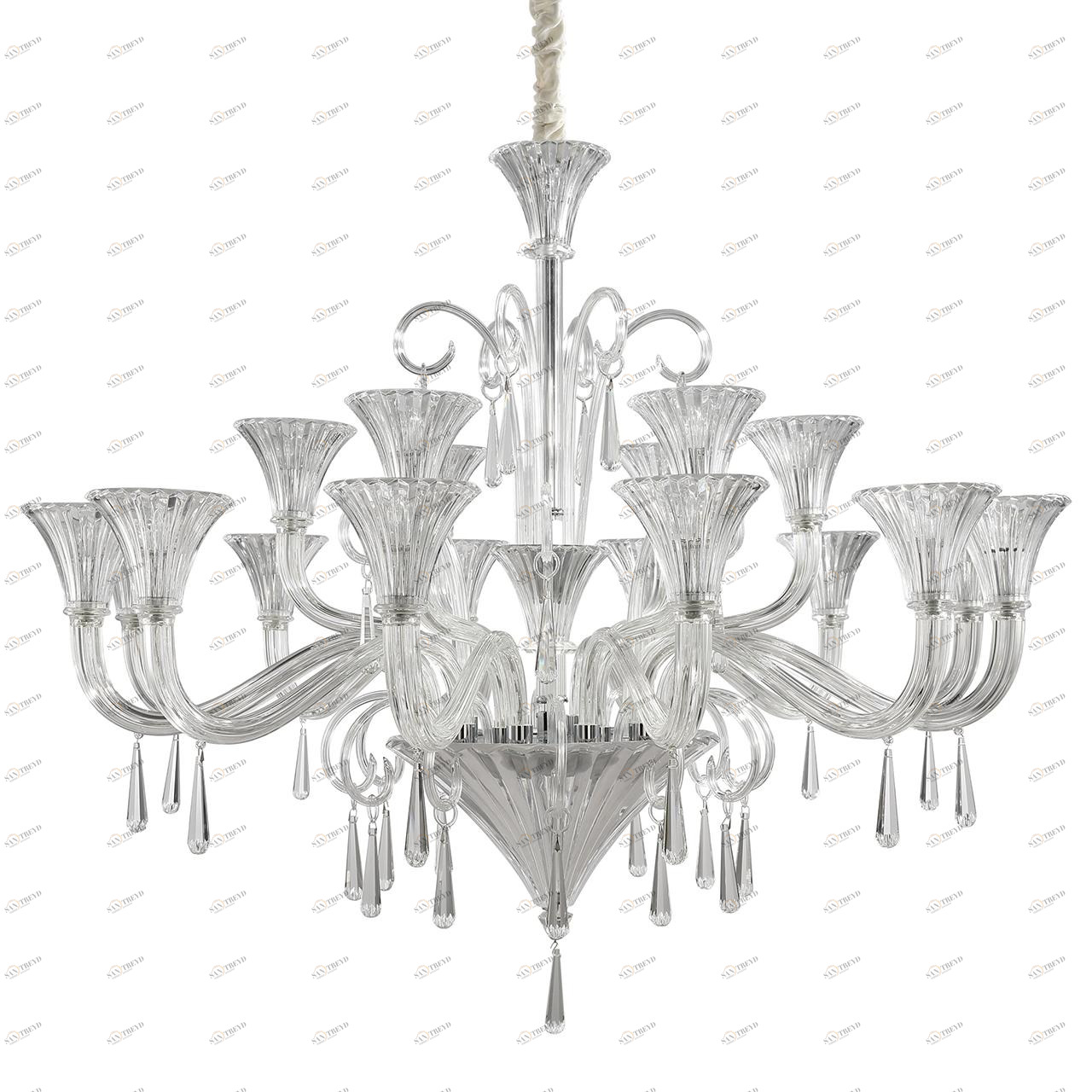 Подвесная люстра Ideal Lux Santa SP18 хром IDEAL LUX ДИЗАЙНЕРСКИЕ, SANTA TRANSPARENTE 109268 Хром 