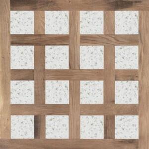 Модульный паркет Da Vinci Модульный паркет с камнем Винсдор Мокко Дуб Любая на выбор с брашью (Текстурированная) 800х800 мм.