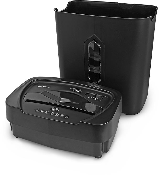 УМ22-4 Уничтожитель документов , din p-4 (4 ур-нь секр.), фрагмент 4х35мм, 14 лист (70г/м2), cd/пл.карты/скрепки/скобы, 22 литра Гелеос Santreyd  - Вид №5