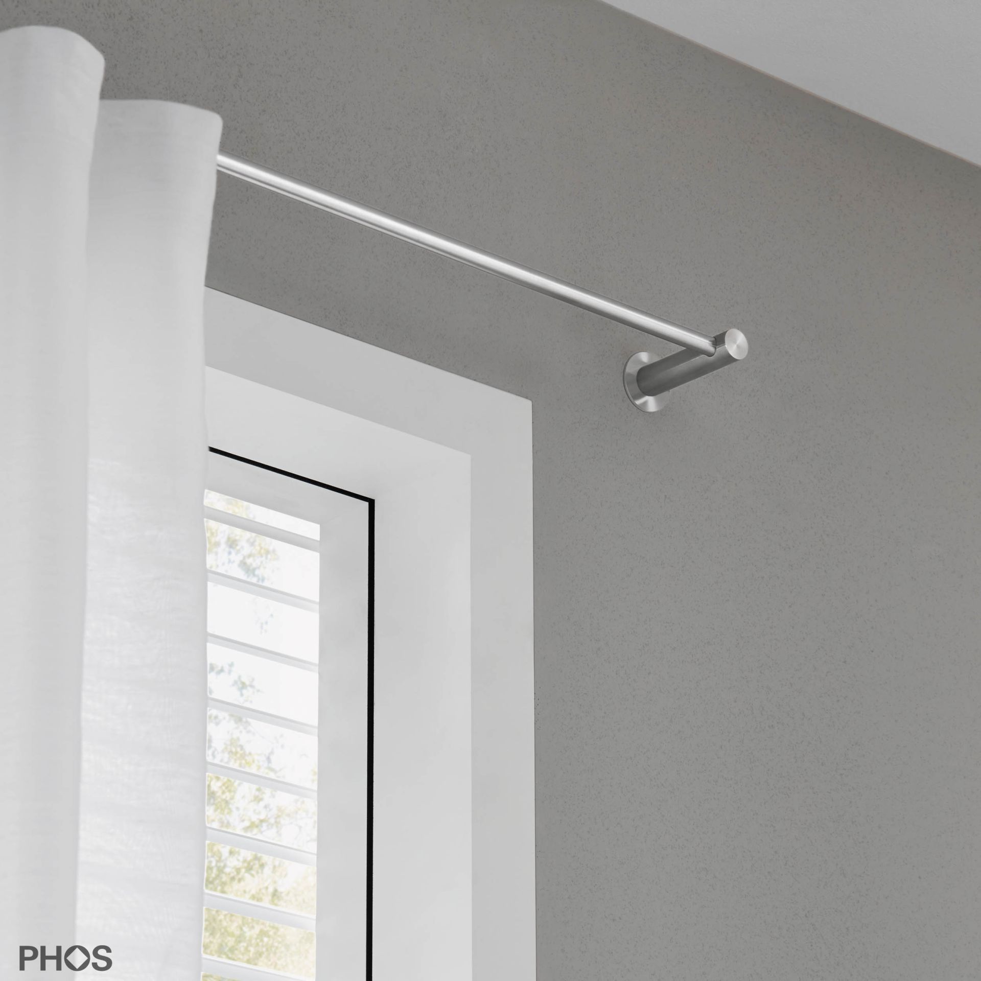 VS20-80E1400 Комплект карнизов: 140 см с 2 концевыми кронштейнами (небольшое расстояние от стены) PHOS  - Вид №1