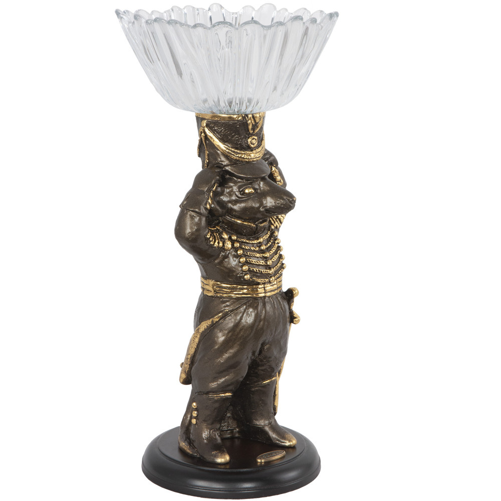 52081 BOGACHO Фруктовница-конфетница Бравый гусар Литьевой мрамор / стекло  - Вид №4