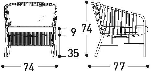 Varaschin Веревочное садовое кресло с подлокотниками Cricket 2995 - Вид №14