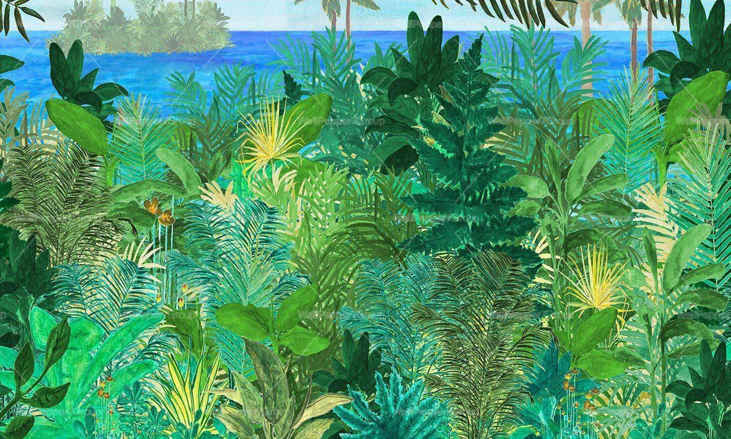 Тропические обои ПВХ бесплатно, ЭКО, моющиеся WallPepper окружающая среда ARCH-00150118 - Вид №2