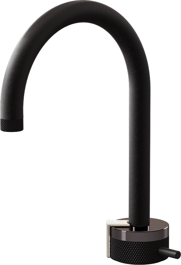 E-11502-R1OX-L2BNi-BK Однорычажный прогрессивный смеситель для раковины - излив 16см GRAFF MOD+