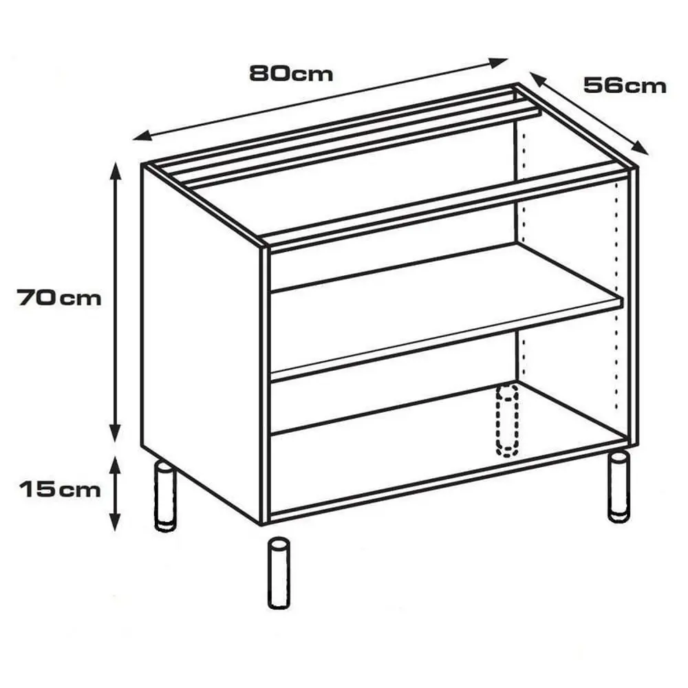 Каркас напольный 80x70x56 см, ЛДСП, цвет белый 17911556 STLM-2069879 DELINIA  - Вид №6